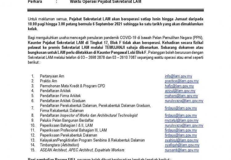 Alamat Email Kakitangan LAM
